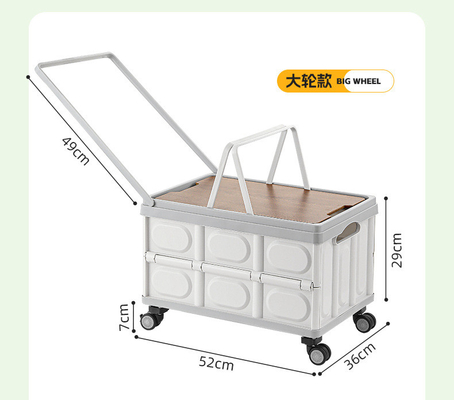 Car trunk storage box Outdoor camping storage box Folding camping organizer Wooden lid picnic storage box