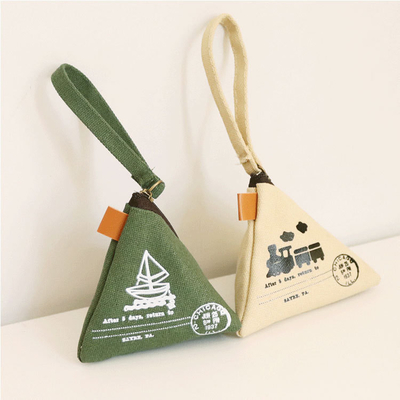 PERSONALITY CREATIVE RETRO ZONGZI COIN PURSE FEMALE MINI CANVAS ART CUTE COIN BAG KEY BAG
