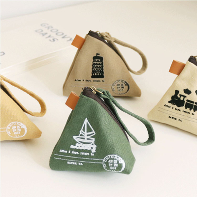 PERSONALITY CREATIVE RETRO ZONGZI COIN PURSE FEMALE MINI CANVAS ART CUTE COIN BAG KEY BAG