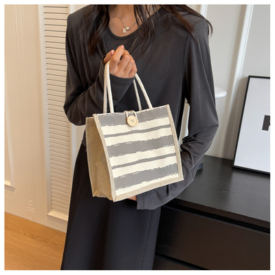 TOTE BAG CANVAS BAG CANVAS GIRL NEW PRINTED TOTE INS PORTABLE BENTO LUNCH BOX WORK