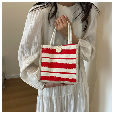 TOTE BAG CANVAS BAG CANVAS GIRL NEW PRINTED TOTE INS PORTABLE BENTO LUNCH BOX WORK