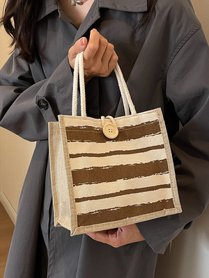 TOTE BAG CANVAS BAG CANVAS GIRL NEW PRINTED TOTE INS PORTABLE BENTO LUNCH BOX WORK
