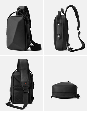 NEW MEN'S CHEST BAG LARGE CAPACITY SHOULDER BAG CROSSBODY BAG MALE LEISURE OFFICE IPAD COMPUTER CHEST BAG HARD SHELL