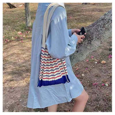 New pleated literary shoulder bag braided women's bag winter knit bag fashion cross-border women's bag