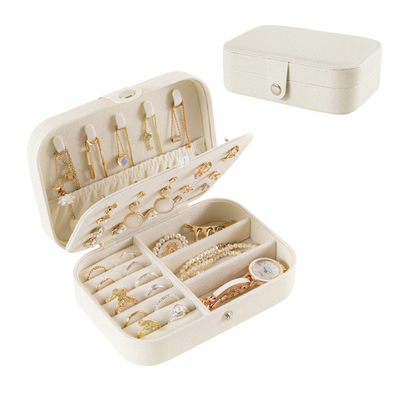 JEWELRY STORAGE BOX SINGLE-LAYER NECKLACE EARRINGS RING PU JEWELRY BOX AMAZON PORTABLE JEWELRY BOX HOUSEHOLD JEWELRY BOX