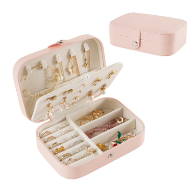 JEWELRY STORAGE BOX SINGLE-LAYER NECKLACE EARRINGS RING PU JEWELRY BOX AMAZON PORTABLE JEWELRY BOX HOUSEHOLD JEWELRY BOX