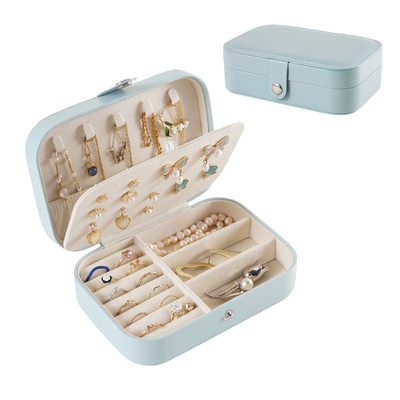 JEWELRY STORAGE BOX SINGLE-LAYER NECKLACE EARRINGS RING PU JEWELRY BOX AMAZON PORTABLE JEWELRY BOX HOUSEHOLD JEWELRY BOX