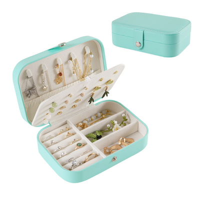 JEWELRY STORAGE BOX SINGLE-LAYER NECKLACE EARRINGS RING PU JEWELRY BOX AMAZON PORTABLE JEWELRY BOX HOUSEHOLD JEWELRY BOX