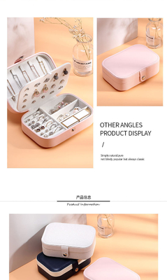 JEWELRY STORAGE BOX SINGLE-LAYER NECKLACE EARRINGS RING PU JEWELRY BOX AMAZON PORTABLE JEWELRY BOX HOUSEHOLD JEWELRY BOX