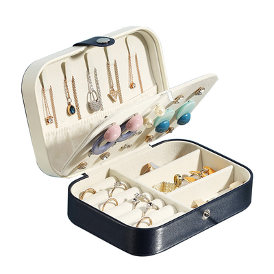 JEWELRY STORAGE BOX SINGLE-LAYER NECKLACE EARRINGS RING PU JEWELRY BOX AMAZON PORTABLE JEWELRY BOX HOUSEHOLD JEWELRY BOX