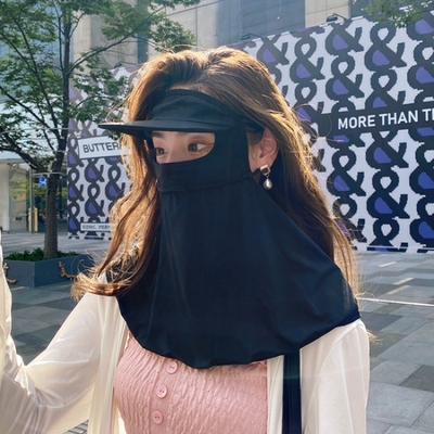 THE INTERNET CELEBRITY EXPLOSION COVERS THE WHOLE FACE TO PREVENT ULTRAVIOLET LIGHT WOMEN'S SUMMER THIN FACE MASK WITH A