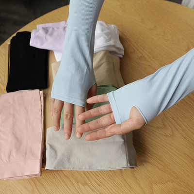 ICE SLEEVE ICE SILK SUNSCREEN SLEEVE OUTDOOR THICKENED SOLID COLOR SEAMLESS SLEEVE FOR MEN AND WOMEN SPORTS DRIVING SLEE