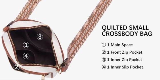 HOT QUILTED EMBROIDERY CHECK COLOR MATCHING VINTAGE SHOULDER BAG ZIPPER STRAP CROSSBODY BAG PURSE SMALL SQUARE BAG