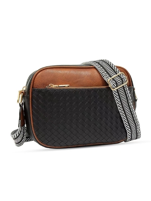 HOT QUILTED EMBROIDERY CHECK COLOR MATCHING VINTAGE SHOULDER BAG ZIPPER STRAP CROSSBODY BAG PURSE SMALL SQUARE BAG
