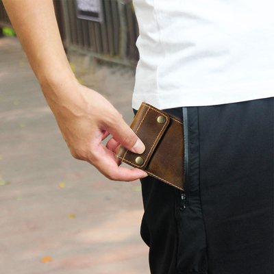 CROSS-BORDER RETRO CRAZY HORSE LEATHER WATCH BAG CONVENIENT CREATIVE LEATHER WATCH STORAGE HOLSTER