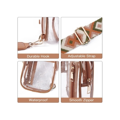 TPU transparent anti-splash chest bag,lulu transparent bag Lulu crossbody shoulder bag