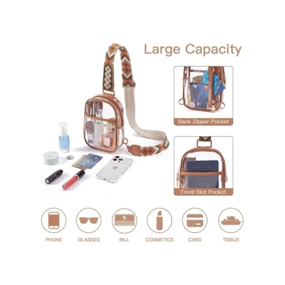 TPU transparent anti-splash chest bag,lulu transparent bag Lulu crossbody shoulder bag