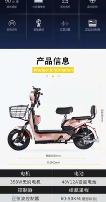 ELECTRIC VEHICLE NEW NATIONAL STANDARD ELECTRIC VEHICLE EXPORT FASHION DURABLE PORTABLE TWO-WHEELED ELECTRIC BICYCLE