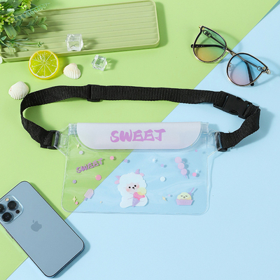 3 LAYER SEALED LARGE MOBILE PHONE WATERPROOF BAG OBLIQUE STRADDLE SWIMMING WATERPROOF FANNY PACK PVC RAFTING OUTDOOR SEA