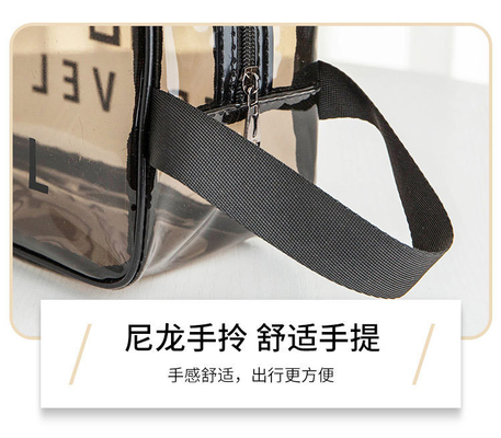 TRANSPARENT PVC STORAGE BAG PORTABLE INTERNET CELEBRITY PORTABLE WATERPROOF TOILETRY BAG COSMETICS MULTI-FUNCTIONAL LARG