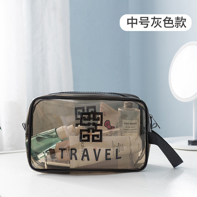 TRANSPARENT PVC STORAGE BAG PORTABLE INTERNET CELEBRITY PORTABLE WATERPROOF TOILETRY BAG COSMETICS MULTI-FUNCTIONAL LARG