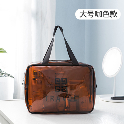 TRANSPARENT PVC STORAGE BAG PORTABLE INTERNET CELEBRITY PORTABLE WATERPROOF TOILETRY BAG COSMETICS MULTI-FUNCTIONAL LARG