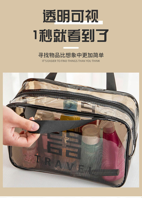 TRANSPARENT PVC STORAGE BAG PORTABLE INTERNET CELEBRITY PORTABLE WATERPROOF TOILETRY BAG COSMETICS MULTI-FUNCTIONAL LARG
