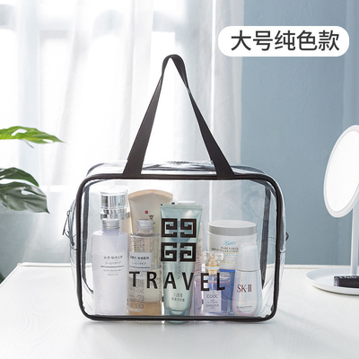 TRANSPARENT PVC STORAGE BAG PORTABLE INTERNET CELEBRITY PORTABLE WATERPROOF TOILETRY BAG COSMETICS MULTI-FUNCTIONAL LARG