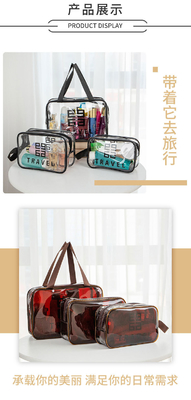 TRANSPARENT PVC STORAGE BAG PORTABLE INTERNET CELEBRITY PORTABLE WATERPROOF TOILETRY BAG COSMETICS MULTI-FUNCTIONAL LARG