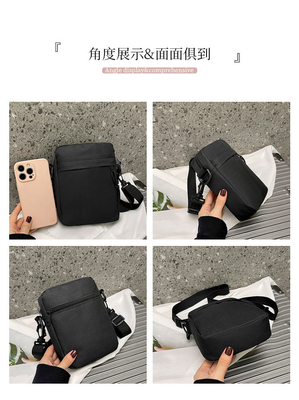 SIMPLE OXFORD CLOTH CASUAL CROSSBODY BAG MEN'S SIMPLE SOLID COLOR MOBILE PHONE BAG WITH A SINGLE SHOULDER SMALL BACKPACK