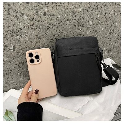 SIMPLE OXFORD CLOTH CASUAL CROSSBODY BAG MEN'S SIMPLE SOLID COLOR MOBILE PHONE BAG WITH A SINGLE SHOULDER SMALL BACKPACK
