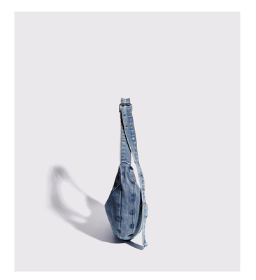 2024 CROSS-BORDER NEW UNDERARM BAG NICHE DESIGN RETRO WASH DENIM BAG SENIOR DUMPLING BAG
