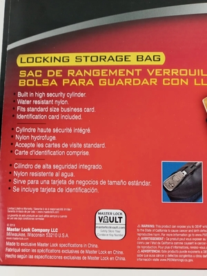 WATERPROOF CASH BAG WITH LOCK AND 2 KEYS, NYLON FILE BAG, ZIPPERED BANK DEPOSIT BAG,