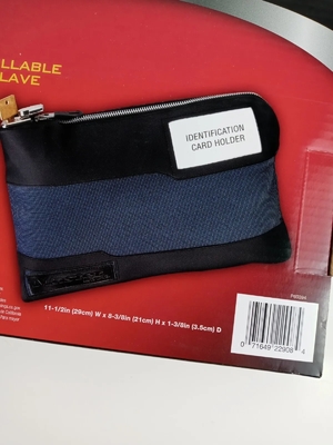 WATERPROOF CASH BAG WITH LOCK AND 2 KEYS, NYLON FILE BAG, ZIPPERED BANK DEPOSIT BAG,