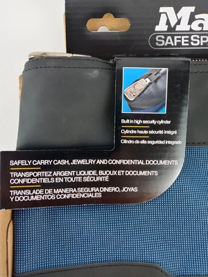 WATERPROOF CASH BAG WITH LOCK AND 2 KEYS, NYLON FILE BAG, ZIPPERED BANK DEPOSIT BAG,