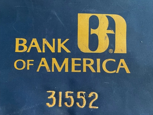 VINTAGE BANK OF AMERICA MONEY BAG LOCK BAG ID BAG BILL BAG COIN BAG BANK LOCK BAG