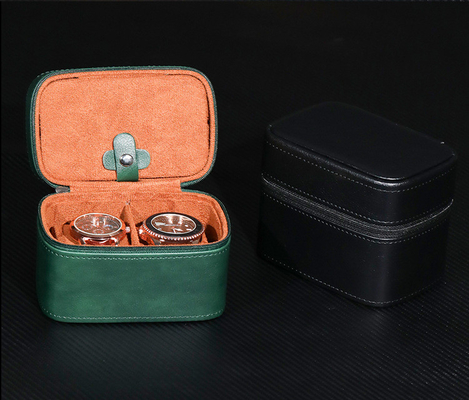 TWO WATCH COLLECTION JEWELRY BOX CROSS-BORDER STRAP STORAGE COWHIDE WATCH BOX JEWELRY BOX PORTABLE
