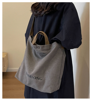CANVAS TOTE BAG STREET FASHION LARGE CAPACITY SHOULDER BAG MEN'S AND WOMEN'S CLASS CROSSBODY BAG CLOTH BAG BAG