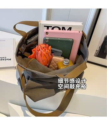 CANVAS TOTE BAG STREET FASHION LARGE CAPACITY SHOULDER BAG MEN'S AND WOMEN'S CLASS CROSSBODY BAG CLOTH BAG BAG