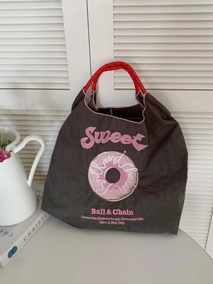 EMBROIDERED REUSABLE BAG SHOPPING BAG NYLON HAND BILL SHOULDER CROSSBODY BAG FOR WOMEN