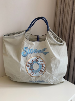 EMBROIDERED REUSABLE BAG SHOPPING BAG NYLON HAND BILL SHOULDER CROSSBODY BAG FOR WOMEN