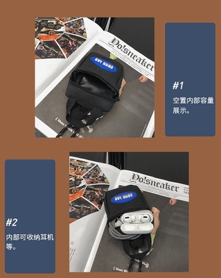 EARPHONE BAG HANGING NECK MINI COIN PURSE CARD BAG KEY BAG CROSSBODY BAG MEN'S FASHION BAG DECORATIVE SMALL HANGING BAG