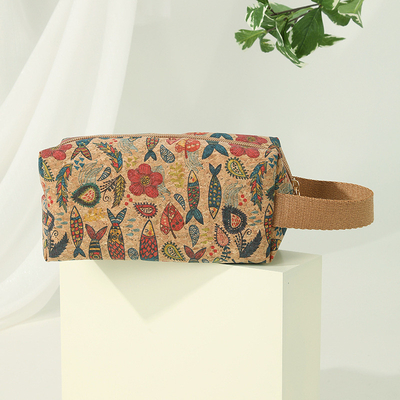 VINTAGE TRUE WOOD PRINT CORK COIN PURSE BARK PRINT COIN BAG KEY SMALL SQUARE BAG NOSTALGIA BAG