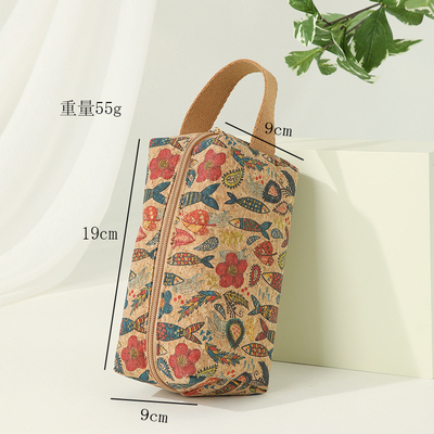 VINTAGE TRUE WOOD PRINT CORK COIN PURSE BARK PRINT COIN BAG KEY SMALL SQUARE BAG NOSTALGIA BAG