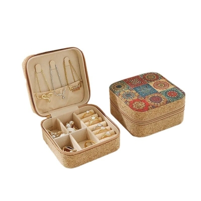 ORIGINAL PREMIUM CORK JEWELRY BOX PORTABLE TRAVEL EARRINGS RING NECKLACE STORAGE BOX