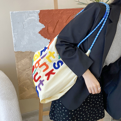 LARGE CAPACITY TOTE BAG KOREAN STYLE INS ALL-IN-ONE SHOULDER BAG FEMALE HAND CARRYING PORTABLE SHOPPING BAG