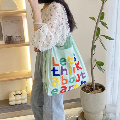 LARGE CAPACITY TOTE BAG KOREAN STYLE INS ALL-IN-ONE SHOULDER BAG FEMALE HAND CARRYING PORTABLE SHOPPING BAG