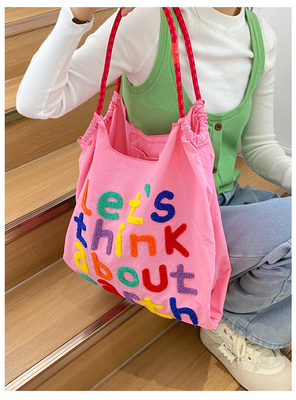 LARGE CAPACITY TOTE BAG KOREAN STYLE INS ALL-IN-ONE SHOULDER BAG FEMALE HAND CARRYING PORTABLE SHOPPING BAG