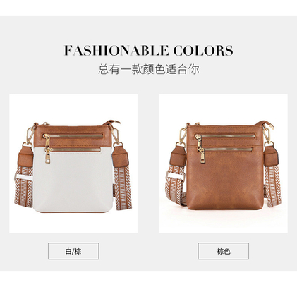 NEW DETACHABLE JACQUARD STRAP RETRO COLOR PU LEATHER CROSSBODY BAG CROSS-BORDER WOMEN'S BAG