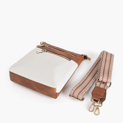 NEW DETACHABLE JACQUARD STRAP RETRO COLOR PU LEATHER CROSSBODY BAG CROSS-BORDER WOMEN'S BAG